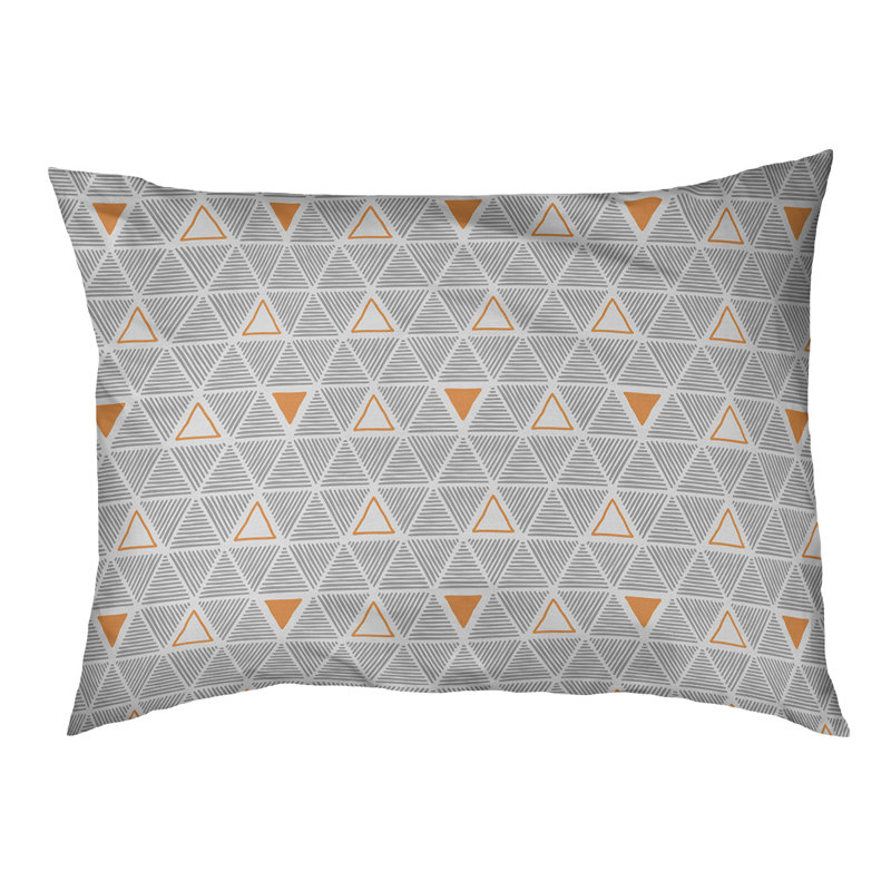 Coussin d’extérieur pour chien à main triangles Chen, Petit (l 28 po x P 6 po x H 18 po), Orange