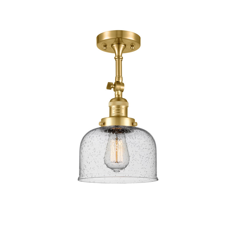 Plafonnier semi-encastré 1 lumière 8 po à 1 lumière, Or satiné