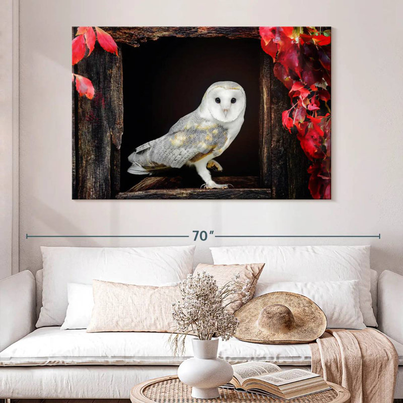 Autumn Barn Owl, 34" H x 51" W