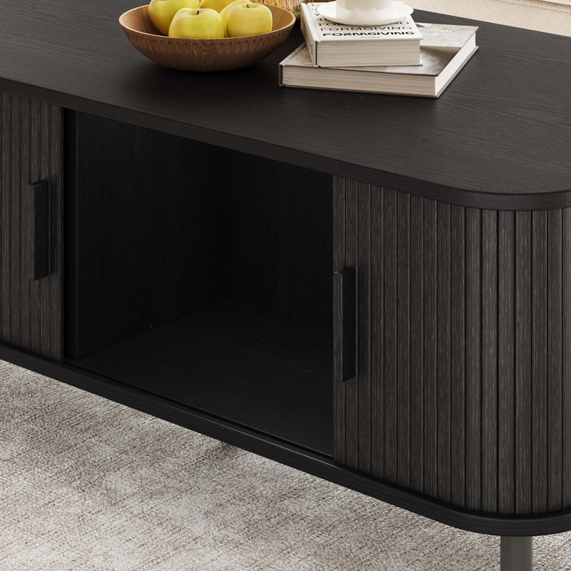 Table basse 47,2 po Mid Century Modern, Noir