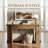 63'' Farmhouse Console Table with 2 Drawers, Oval Curved Entryway Sofa Table with Storage-119924103