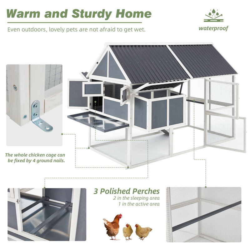 Fleetwood 40.2 Square Feet Chicken Coop with Chicken Run For Up To 10 Chickens