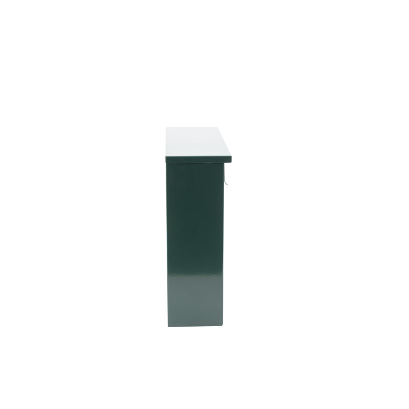 Elegance Wall Mounted Galvanised Steel Lockable Weatherproof Post Box - 36x31x10cm, Green