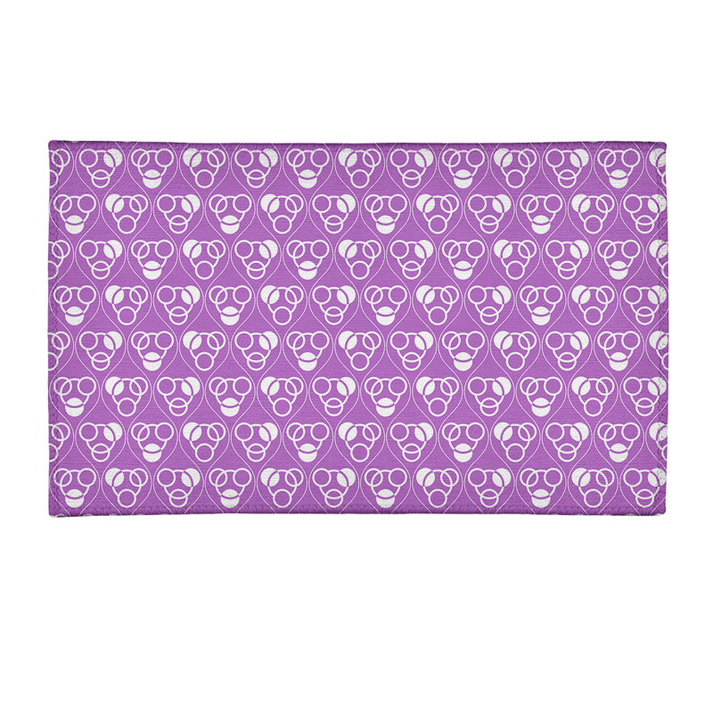 Tapis mauve/blanc, cercles et vagues, Rectangle 2 pi x 3 pi