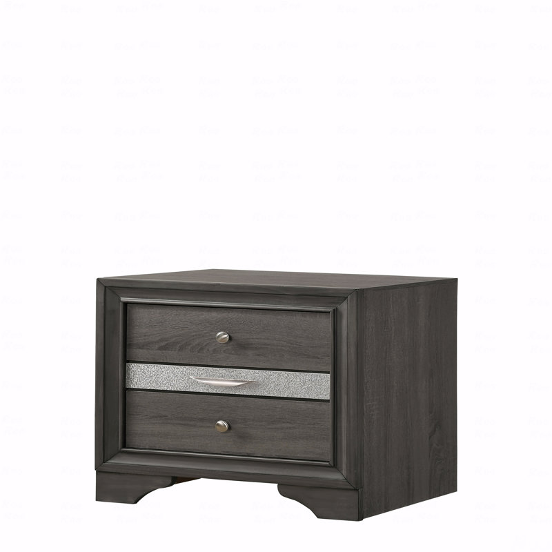 Table de chevet Matrix Design en gris, Gris