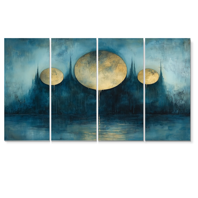 «Blue Mystic Symbols Spiritual Dreams - Dreams Motivation», ensemble d'art mural, H 28 po x l 48 po