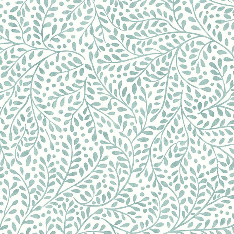 Joules Willow Leaf Duck Egg Wallpaper, Blue