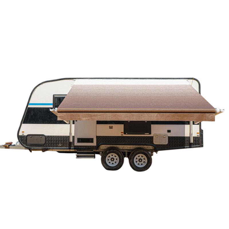 Auvent rétractable motorisé pour véhicule récréatif, H 4 po x l 120 po x P 96 po, Marron