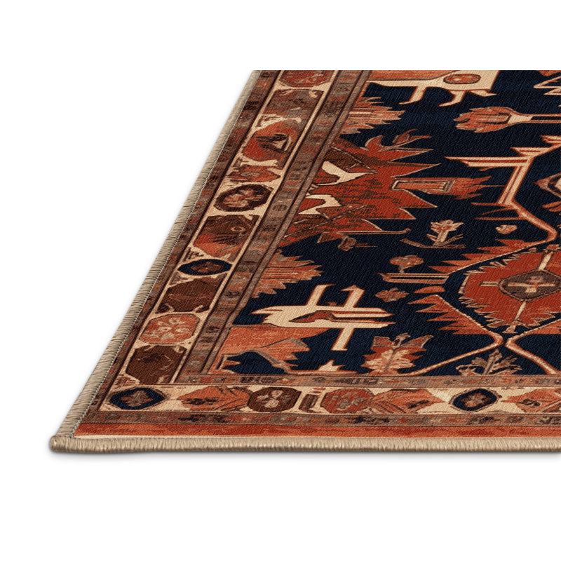Tapis brun lavable à la machine, Carré 7 pi