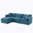 103" Chenille Modular L-Shaped Sectional Sofa: 4-Seat Deep Wide Seat Couch With Double Cushions & Movable Ottoman For Living Room & Apartment-501914875-480796620