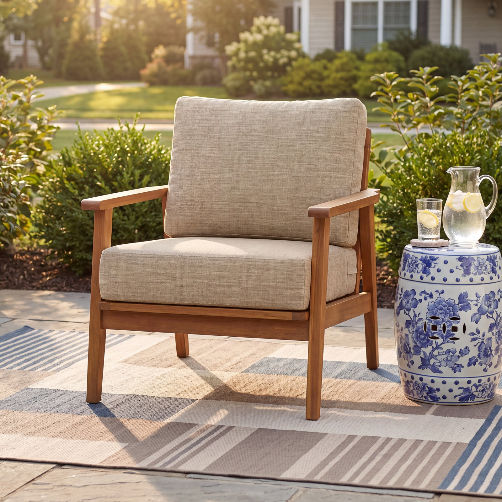 Lani 24" Sunbrella® Seat and Back Cushion, Sunbrella® Cast Ash