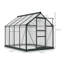 Serre grise en aluminium gris avec panneaux en polycarbonate, 6,2 pi x 8,3 pi x 6,6 pi