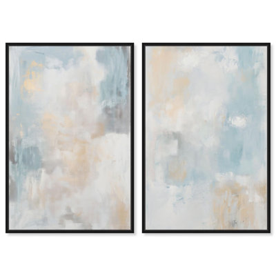 "Neutre moderne minimaliste abstrait", reproduction d'art sur toile par Art Remedy