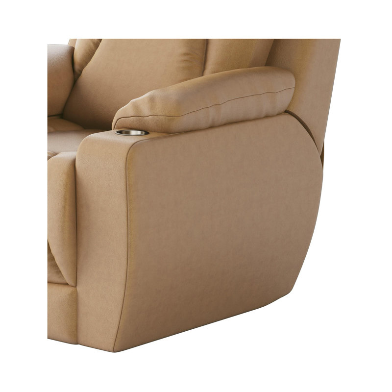 Fauteuil inclinable en cuir pour homme, Cuir véritable orange