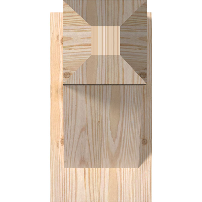 Artisan traditionnel en bois rustique, Sapin Douglas de 7 1/2 po (lisse), P 14 po x H 14 po