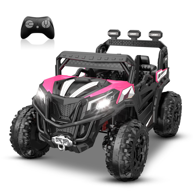 ARBELI 24 Volt 1 Seater All-Terrain Vehicles Battery Powered Ride On Toy with Remote Control, Pink