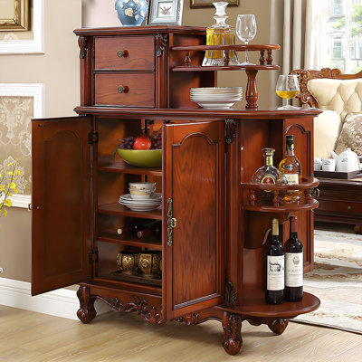 Armoire d'entrée 41,34 "en bois d'hévéa massif brun, 2 tiroirs