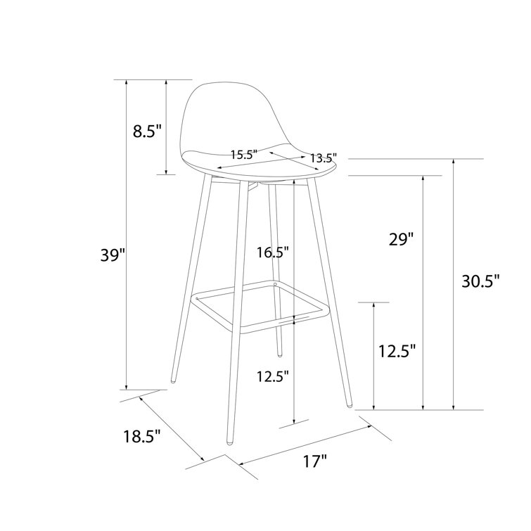 Bowen Vegan Leather Bar and Counter Stool