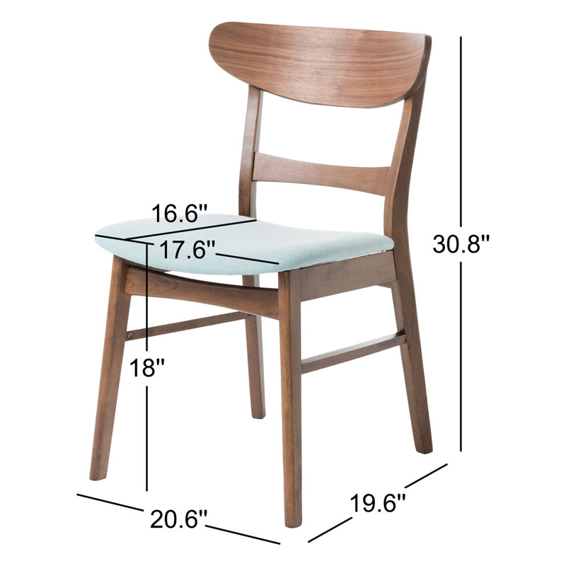 Chaise d'appoint en bois massif Barros, Menthe, Noyer