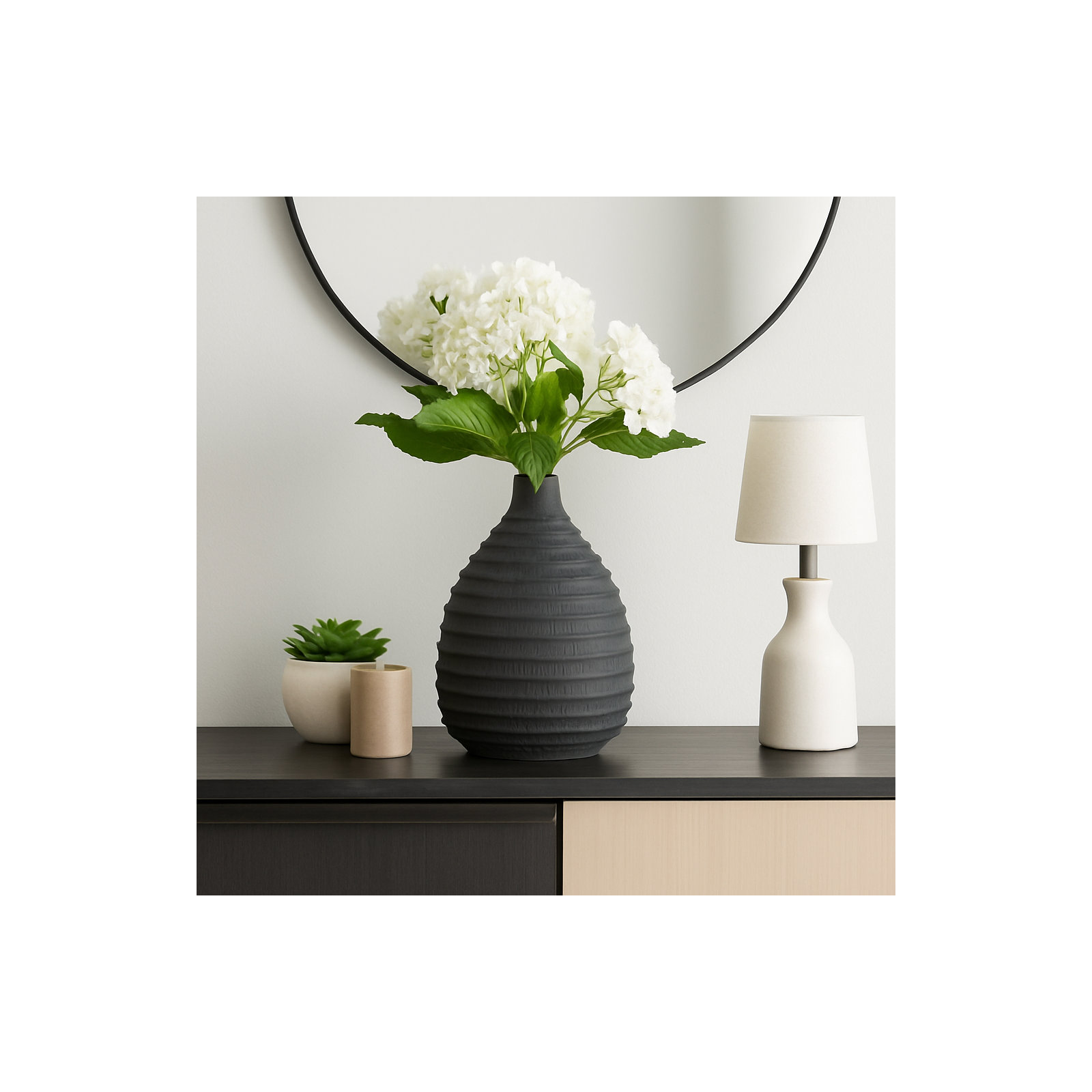 Thurgood Ceramic / Porcelain Table Vase, 15" H x 9" W x 9" D