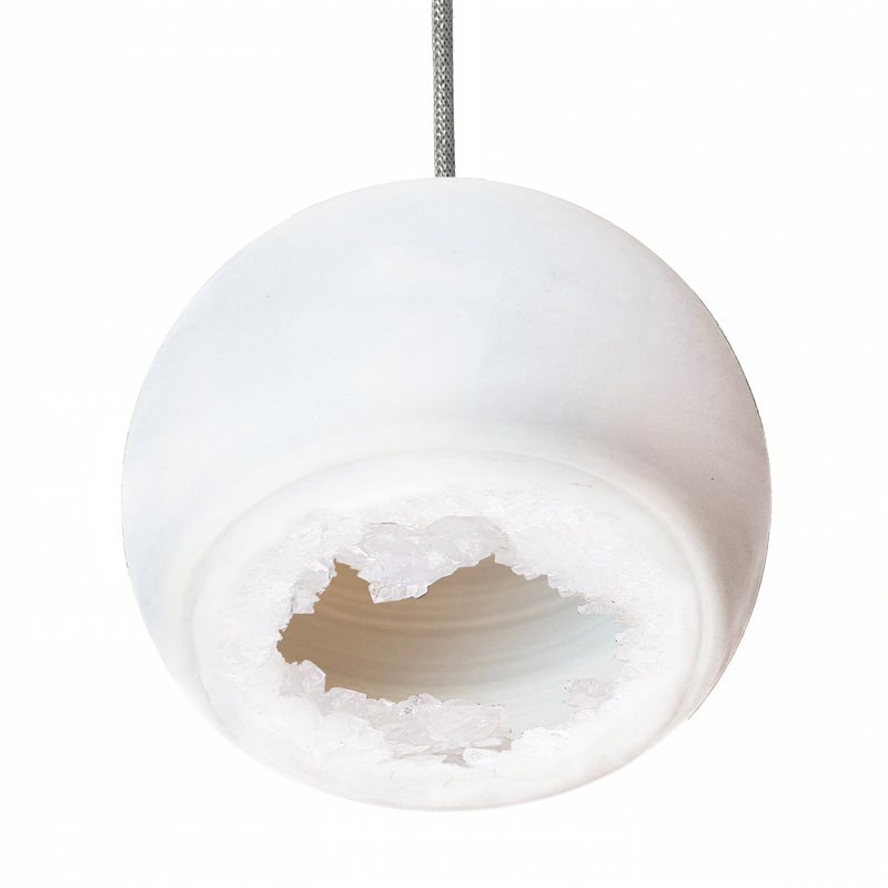 1 - Light Pendant, Nickel, White