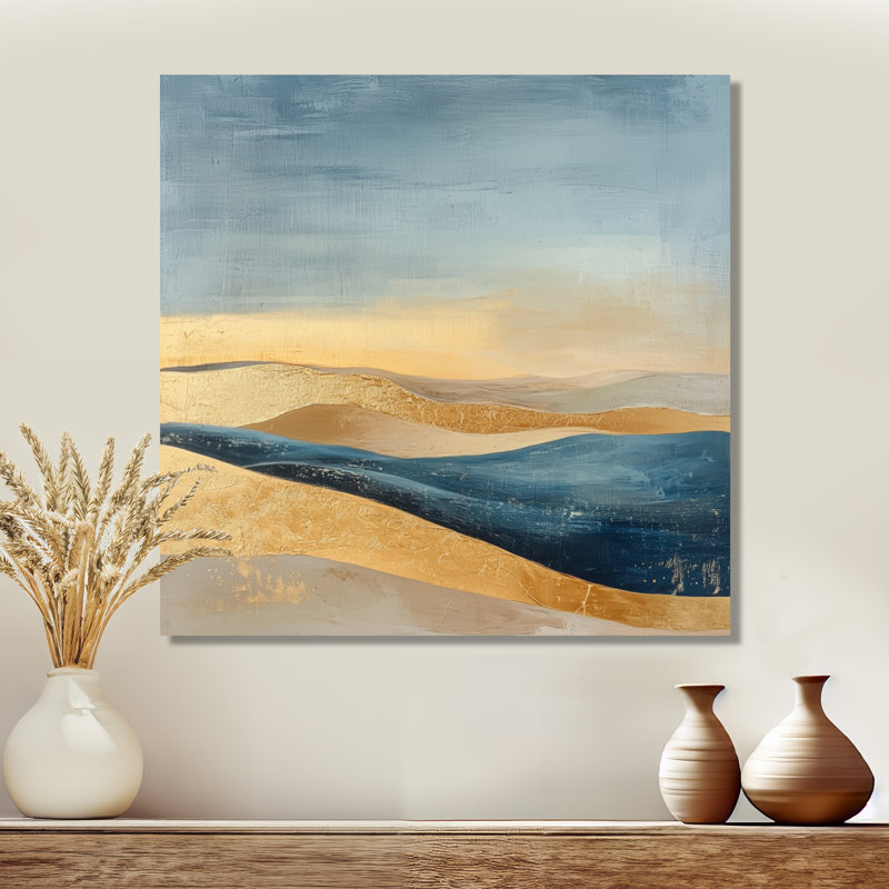 Dunes du désert doré - Tableau encadré, H 24 po x l 24 po, Toile tendue