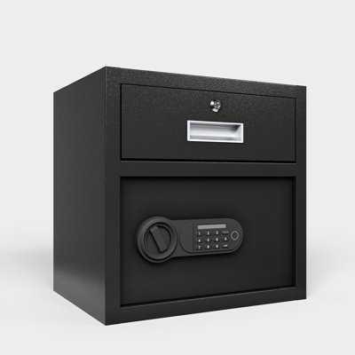 Steel Safe With Electronic Keypad - Cash, Gems, Id Docs, 1.69 Cubic Ft, Black, Smash Build Lock Box Secure Jewelry, , Prying & Smashing