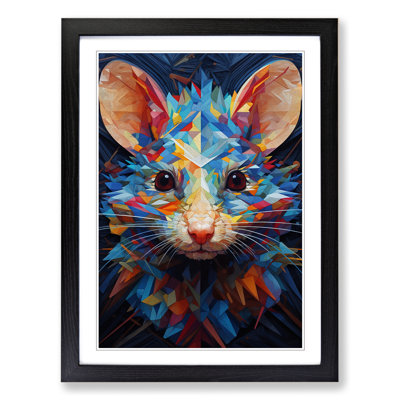 Rat Rat Rat Geometric No.3 - Single Picture Frame Print on Wood