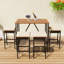 5 Ensemble de patio extérieur : Table et tabourets en bois avec coussins, pliables, imperméables, antirouille, marron : antidérapants, résistants aux intempéries, antirouille, gain de place.