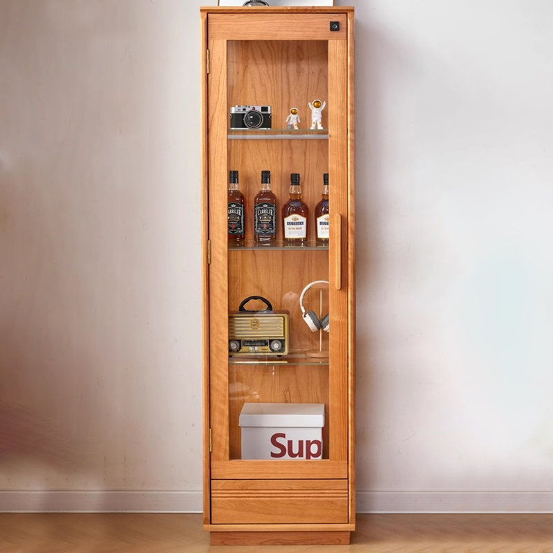 Brown Solid Wood+Tempered Glass Display Cases