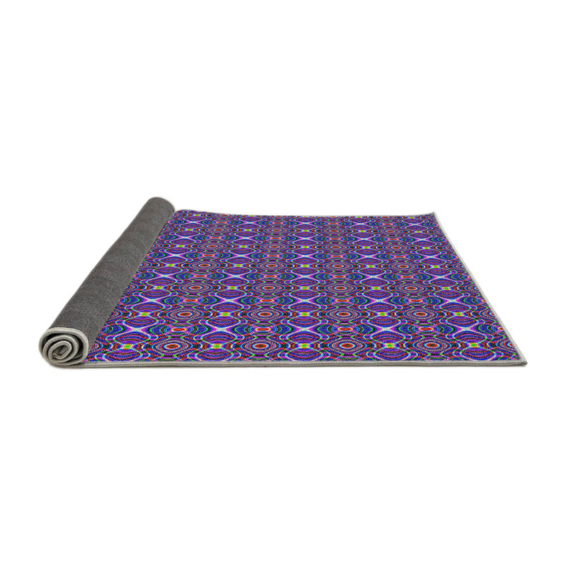 Tapis de zone mauve à motifs, Rond 5 pi