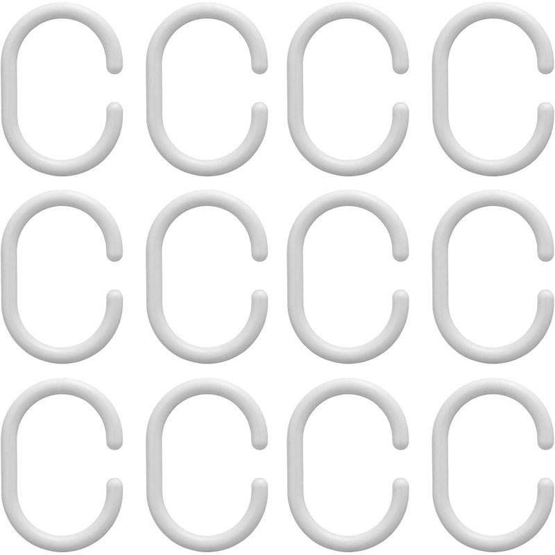 Shower Curtain Hooks, Blanc