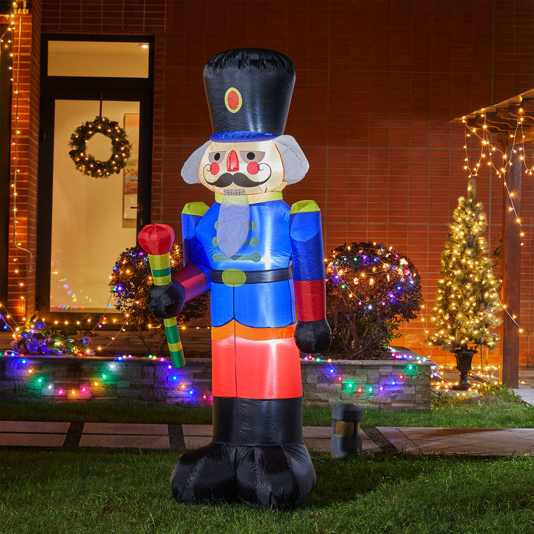 8FT Christmas Lighted Inflatable Soldier Décor Glitzhome