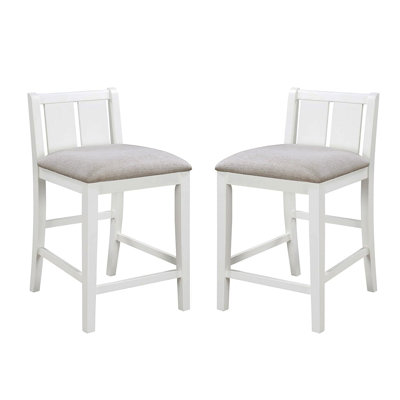 Set Of 2 Counter Height Chairs With Upholstered Seat