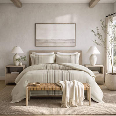Ellery 3pc Jacquard Stripe Comforter Set