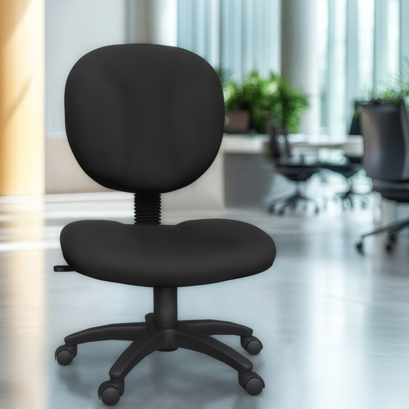 Chaise de bureau pivotante en tissu Regency Comfort Series - sans accoudoirs - noire, Noir
