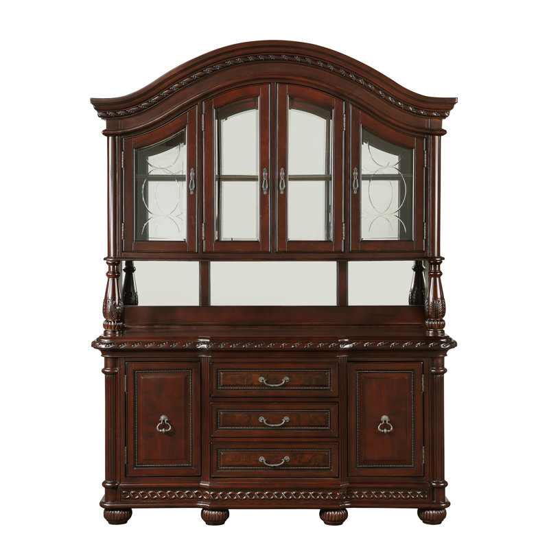 Antoinette Traditional Lighted Mahogany China Cabinet