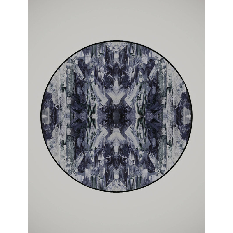 Esthela Washable Indoor Rug, Round 6'