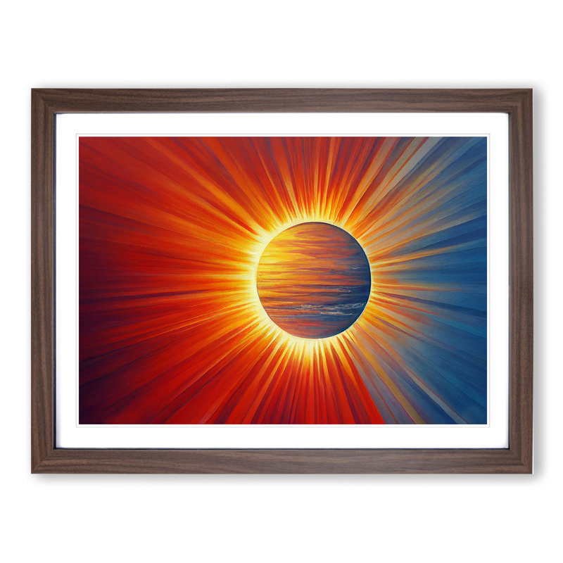 XH1022-8989X The Rising Sunset Vol.7 Abstract - Single Picture Frame Print, 46cm H x 64cm W x 2cm D, Walnut