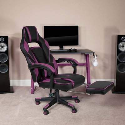 Fauteuil de jeu et de course ajustable en similicuir ajustable