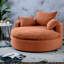 Fauteuil d'appoint confortable en velours côtelé avec pivot 360 ° pour le salon