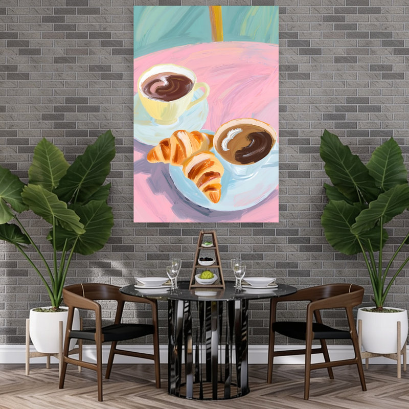 «Morning Indulgence», impression murale moderne et vibrante, H 60 po x l 40 po