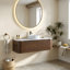 Meuble-lavabo mural de 48 pouces avec lavabo rond à rayures blanc Carrara et tiroirs de rangement-837719042-837719044-837719069
