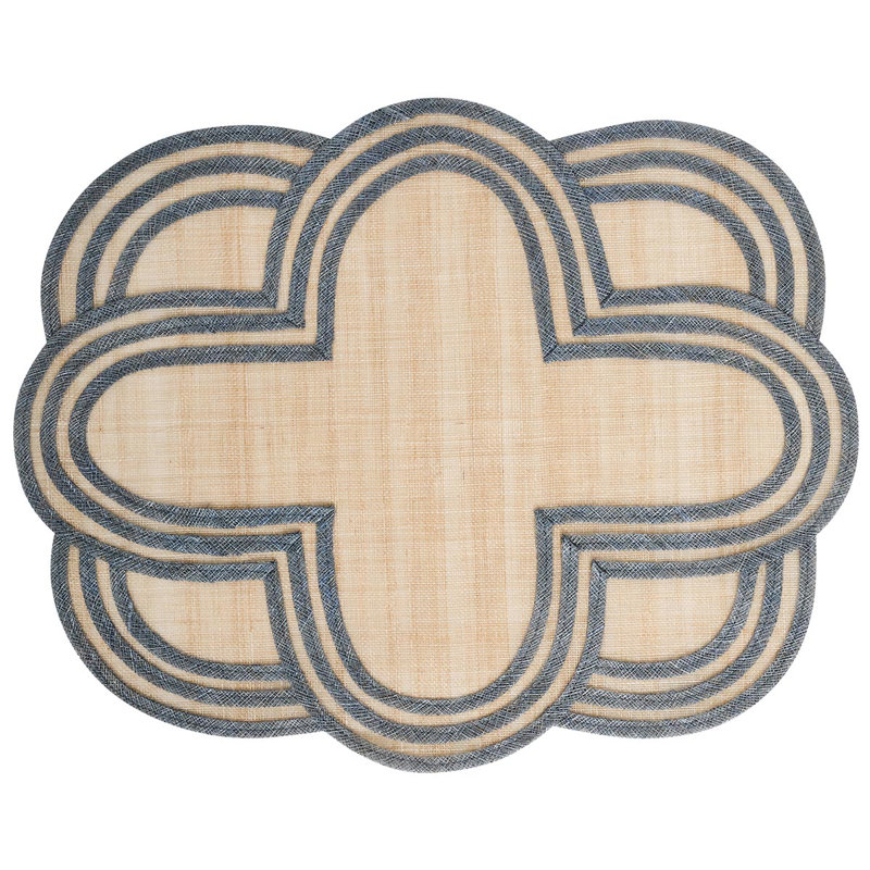 Scallop Stripe Placemat, Chambray