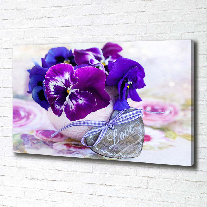 Violet Pansies - Wrapped Canvas Print