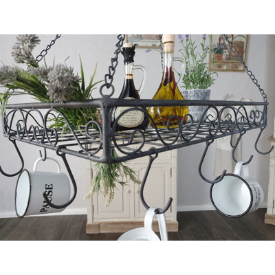 Metal Handcrafted Rectangle Hanging Pot Rack