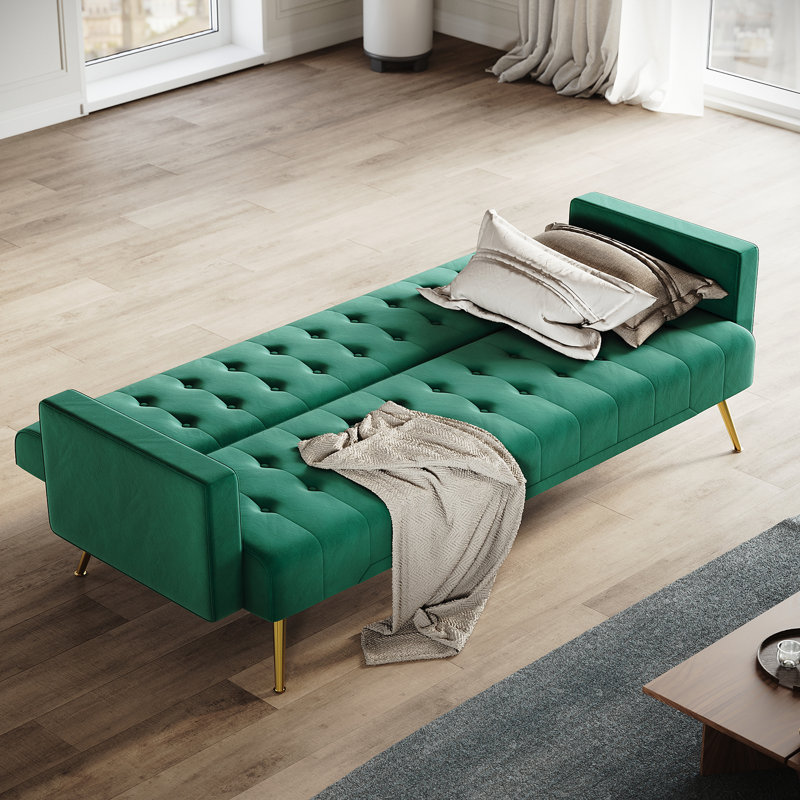 176*60*75cm Multi-functional Premium Plush Comfort Sofa for Living Room, Green
