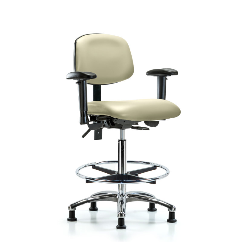 Anna Vinyl Drafting Chair, Adobe, Glides, Not Included