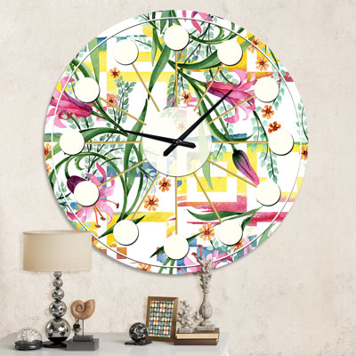 Horloge murale Floral Botanical Retro
