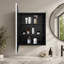Armoire à pharmacie murale ou encastrée avec miroir et cadre en métal argenté de 24 x 30 pouces, solution de rangement élégante et peu encombrante